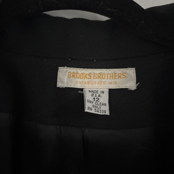 Women's Brooks Brothers Vintage Black Blazer Size 12 100% Wool - Picture 2 of 8